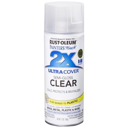 RUST-OLEUM Spray Paint, Clear, Semi-Gloss, 12 oz 249859